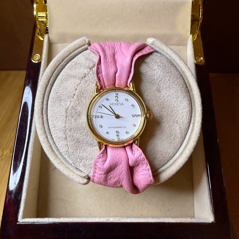 Geneva Mechanical Crystal Pass-Through Bracelet Ladies' Watch, 30mm